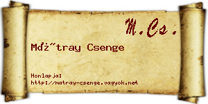 Mátray Csenge névjegykártya
